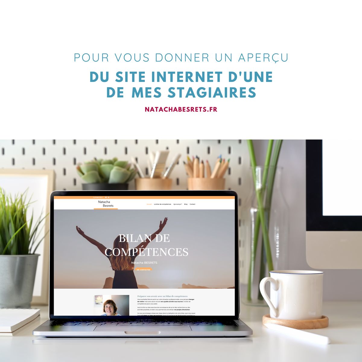 Formation à la création de site internet, aperçu du site natachabesrets.fr