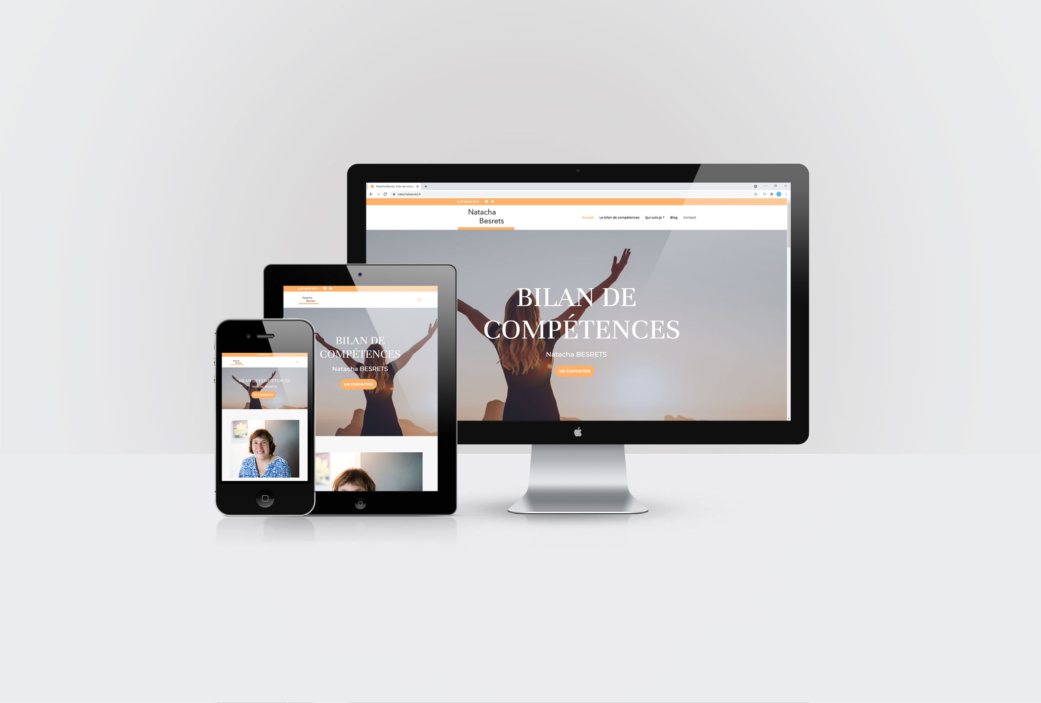 Le site de Natacha Besrets fait lors de la formation CréaPAGES Créer et animer son site internet en 3 semaines