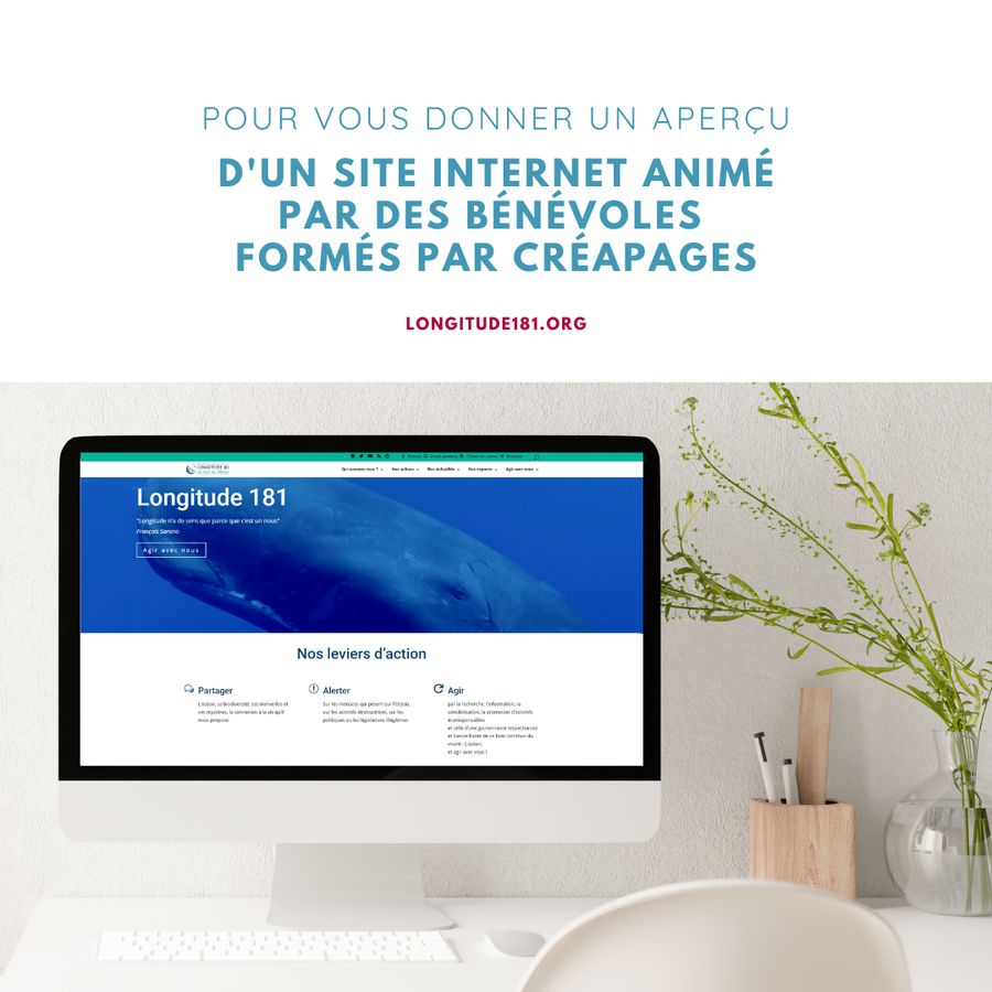 Site internet animé par les bénévoles de Longitude 181 formés par CréaPAGES